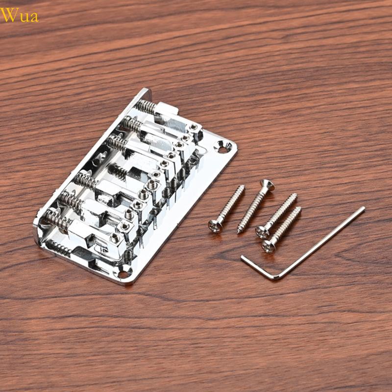 Wua Metal Fixed Hardtail Bridge สําหรับอุปกรณ์กีตาร์ไฟฟ้า 6 สาย
