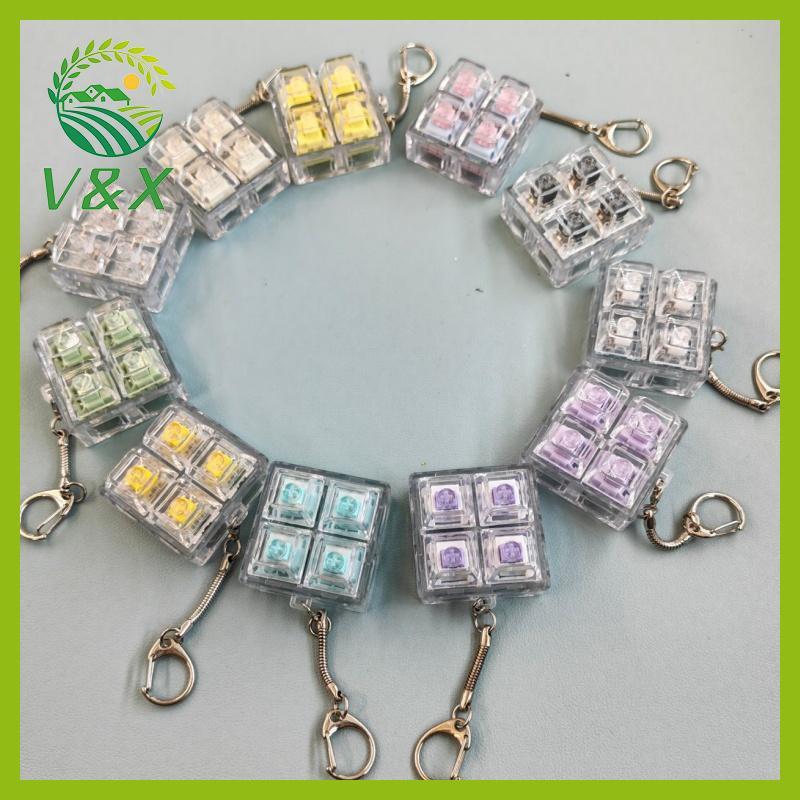 [Snowth] พวงกุญแจปุ่มกดคริสตัลเรืองแสง LED คีย์บอร์ด Sensory Fidget ของเล่นอุปกรณ์บรรเทาความเครียดแบบพกพาสําหรับของขวัญวันหยุดให้