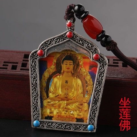 ทิเบต Amulet Thangka จี้ Guardian God of Wealth Guanyin พระโพธิสัตว์ Tara Amulet ทิเบต Handmade โลหะ