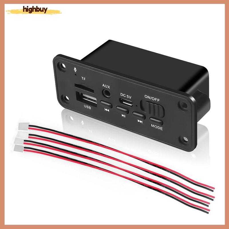 5.0 เครื่องเล่น MP3 2*3W ถอดรหัสบอร์ดลําโพงรถวิทยุ FM โมดูล