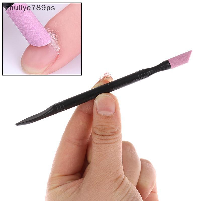 Zhuliye789ps] 1PC Double-head Quartz Exfoliator Nail Cuticle Remover Dead Skin Pusher Trimmer ใหม่
