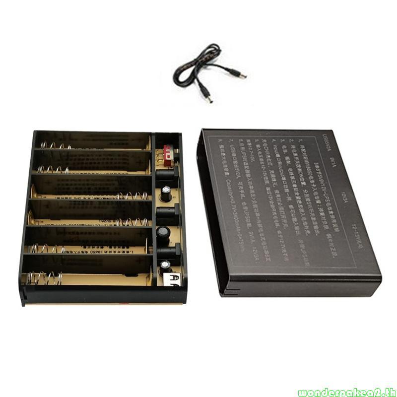 Wonderpakea2 USB 5V สําหรับ DC 9V 12V เอาต์พุต 6x 18650 UPS DIY กล่องสําหรับ Router LED แท็บเล็ต