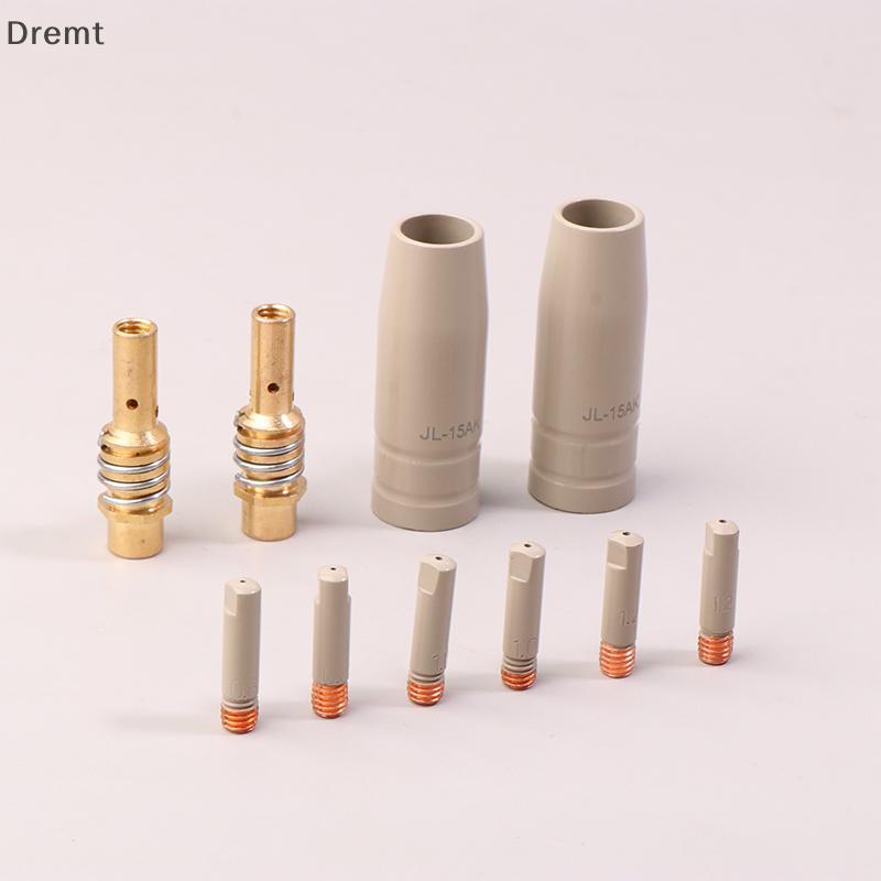 Dremt 9 ชิ้น 0.8/1.0/1.2 มิลลิเมตร MIG ไฟฉายแก๊สหัวฉีดเคล็ดลับผู้ถือชิ้นส่วนป้องกัน 15AK ไฟฉายเชื่อมใหม่เคลือบป้องกันหัวฉีด mt