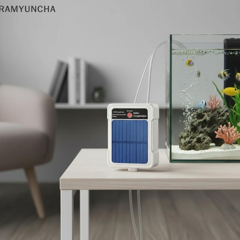 RAM USB พลังงานแสงอาทิตย์ Aquarium ปั๊มเครื่องเติมอากาศออกซิเจนแบบพกพาสําหรับถังตกปลากลางแจ้ง OTC