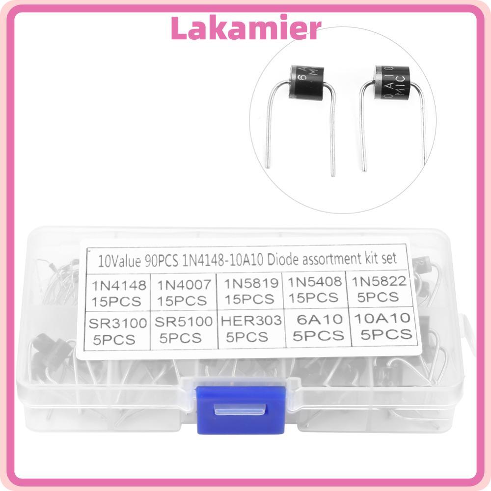 LAKA 90PCS Rectifier Diode Assortment, Low Leakage Storage Box Electronic Diode Kit, ประสิทธิภาพสูง 
