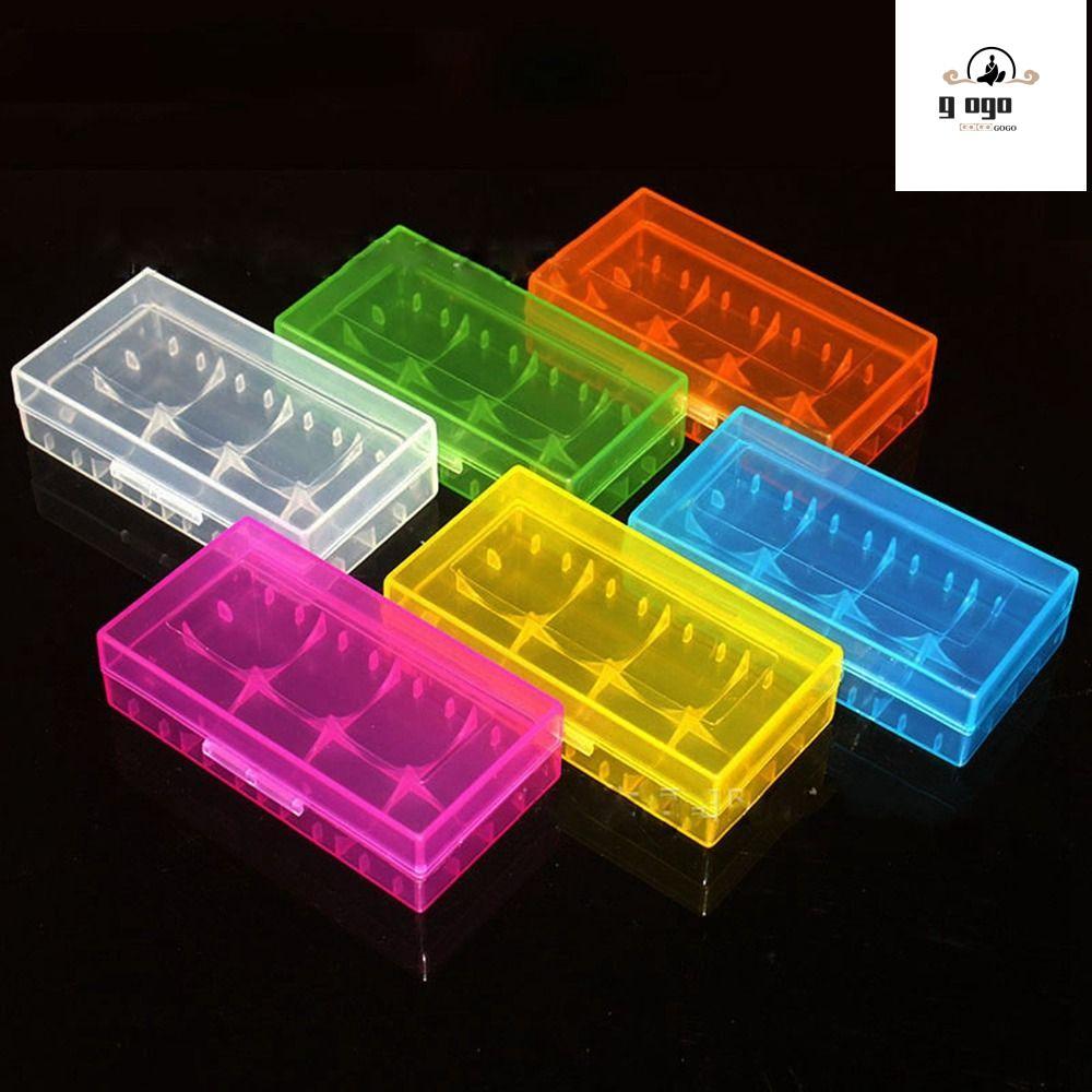 GOGOU Battery , กล่องแบตเตอรี่ AA 18650 พลาสติก 4 ก้อน, กล่องแบตเตอรี่แบบพกพากันลื่นแบบ Coloful 1835