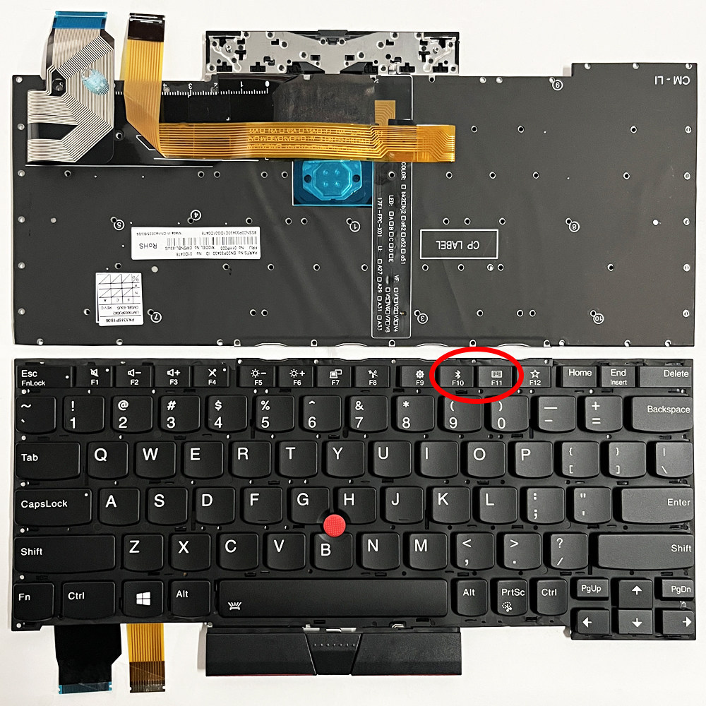 ใช้ได้กับ Lenovo ThinkPad X13 Yoga Gen 1 Gen 2 Gen 3 X390 Yoga Keyboard