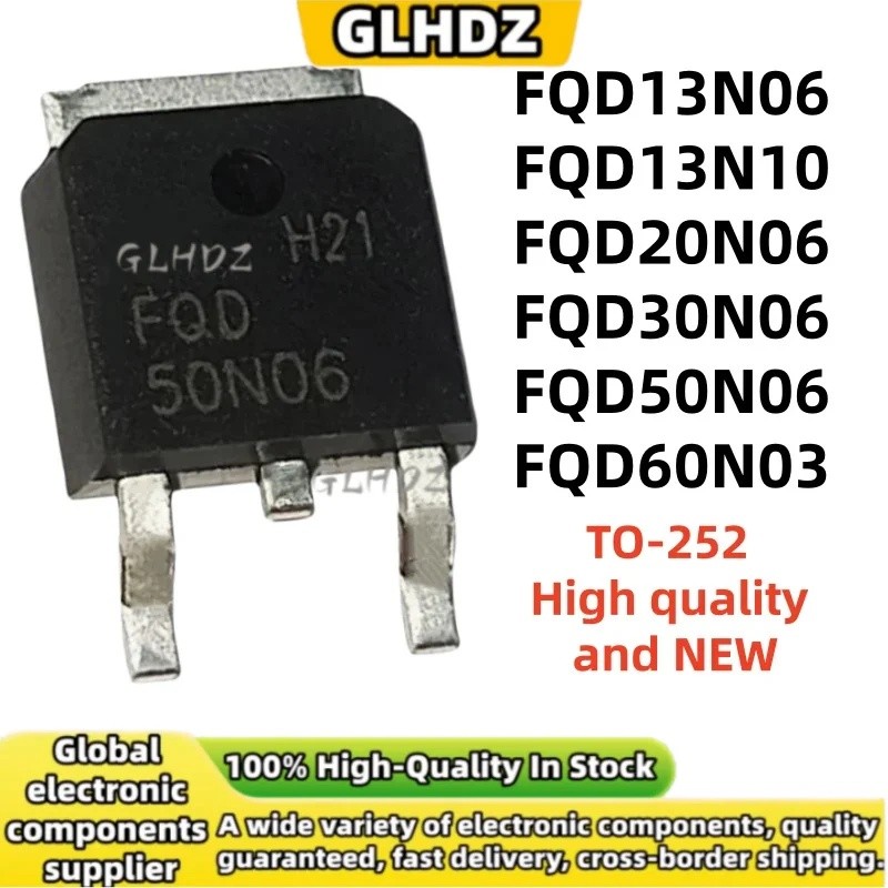 5 ชิ้น FQD13N06 FQD13N10 FQD20N06 FQD30N06 FQD50N06 FQD60N03 ยี่ห้อใหม่ TO-252 ในสต็อก