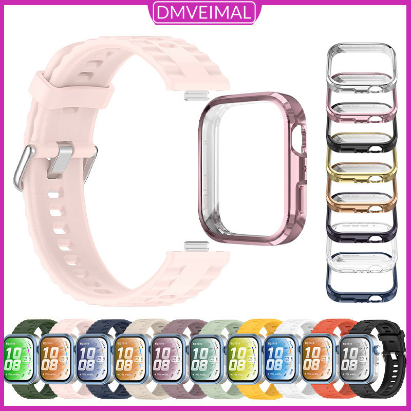 สายรัดพลาสติกแบบซิลิโคน ที่ใช้กับกระเป๋า TPU แบบนุ่ม สายรัดกีฬา for Huawei Watch Fit 5/Fit 5 Pro/Fit 4/Fit 4 Pro/Fit 3