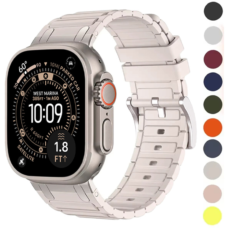 สายยางซิลิโคนสําหรับ Apple Watch Ultra 4 3 2/SE 3 2 Series 12 11 10 9 8 7 6 IWatch 49 46 45 44 42 41