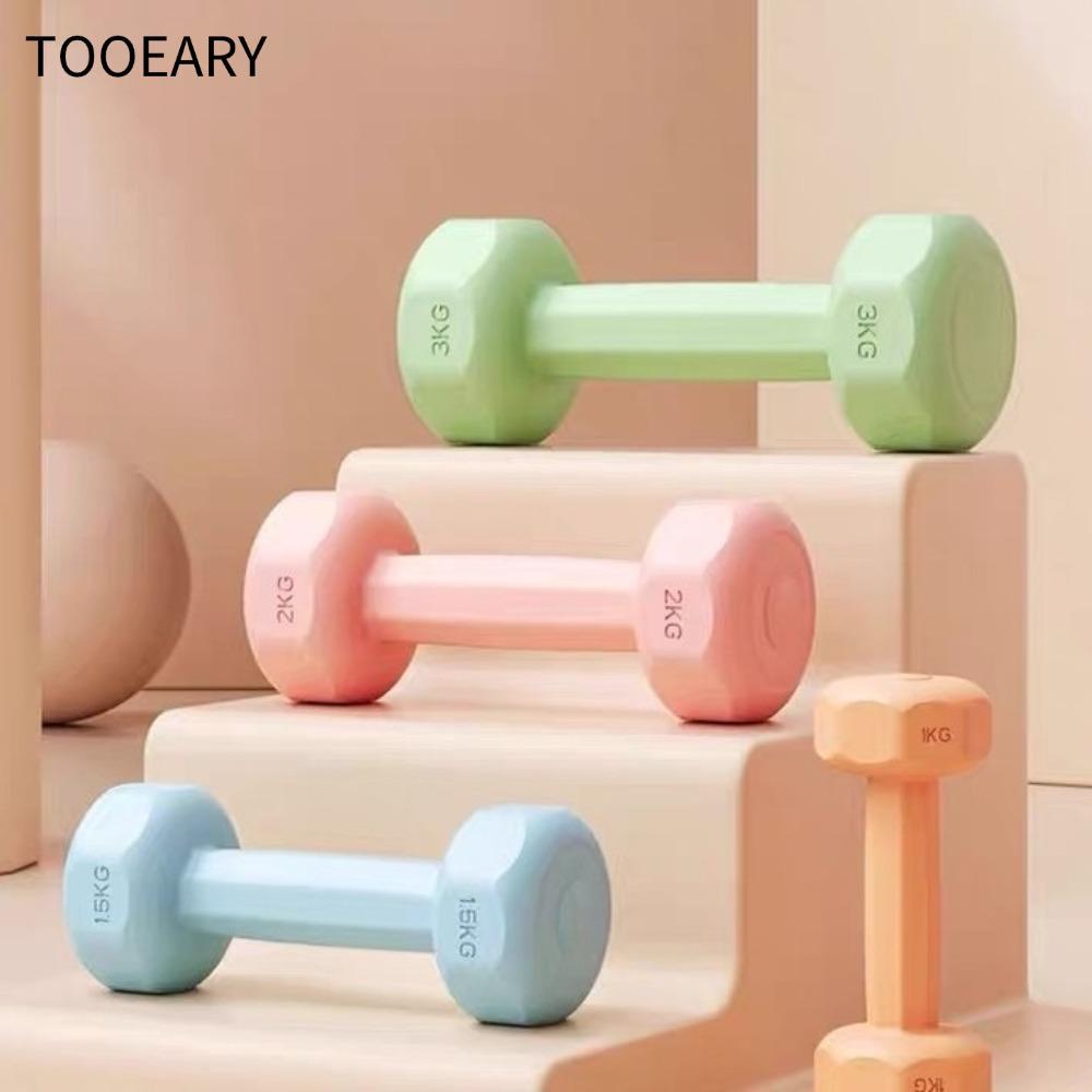 TAINAKARITSU Fitness Dumbbell Set, PVC Non-Slip Kettlebell, Anti-Roll 1kg Waterproof Small Dumbbell 