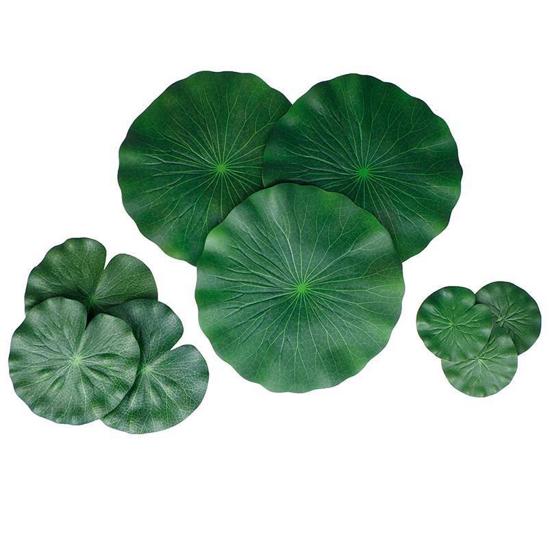 [HomeJoy-t] Pa Of 9 โฟมลอยน้ําประดิษฐ์ใบบัว Water Lily Pads เครื่องประดับสีเขียว
