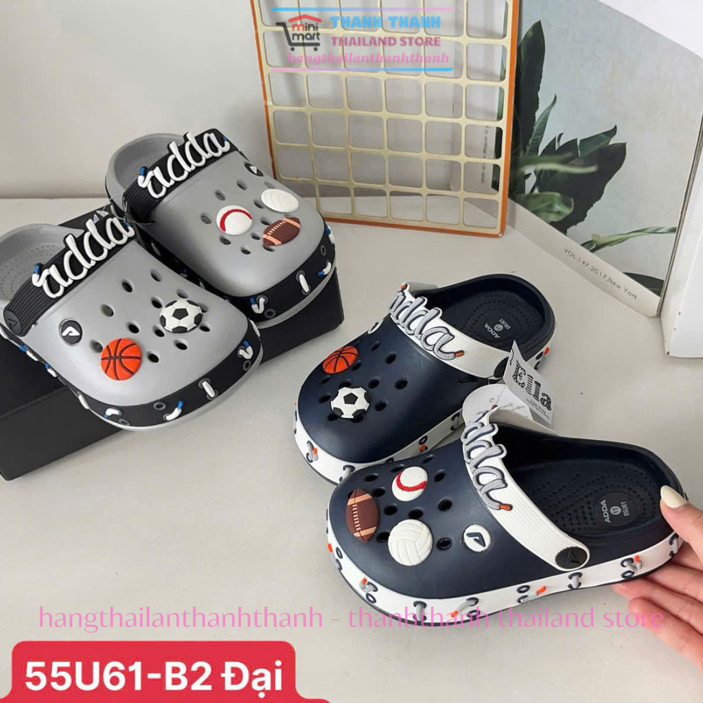 ADDA 55U61 THAILAND BOYS SLIPPERS - SMOOTH RUBBER, ANTI-SLIP, น้ําสบายได้