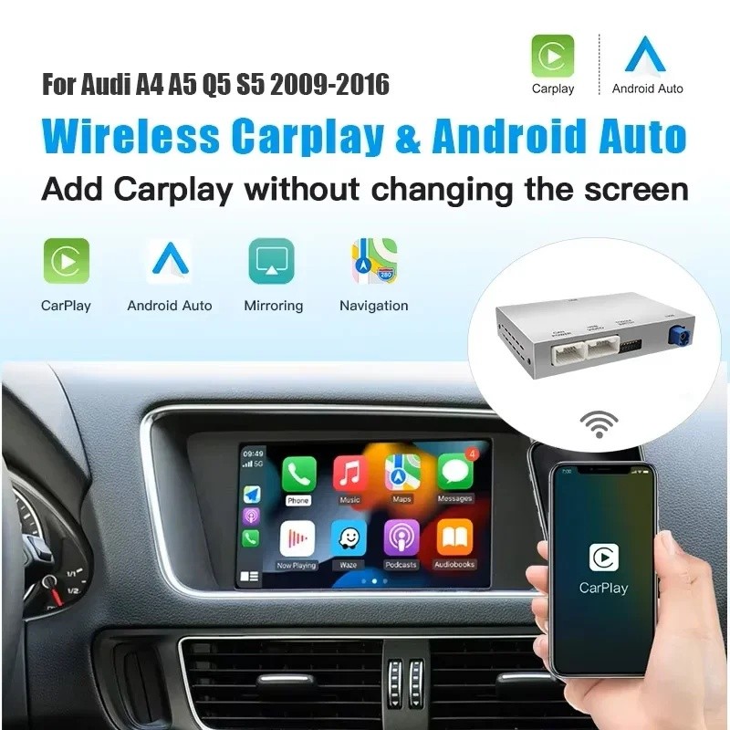 OBCN สําหรับ Audi A4 B8 A5 Q5 S5 2009-2015 ไร้สาย CarPlay Android Auto พร้อม mmi 3g พร้อม AirPlay กร