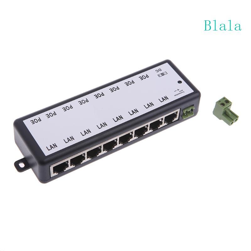 Blala 8-port POE หัวฉีด 8 พอร์ต Power Over Ethernet หัวฉีด DC 12V-48V 10 100