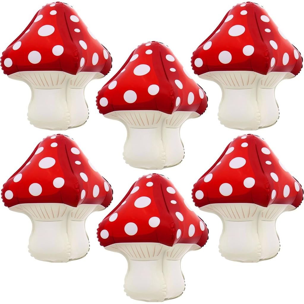 4D เห็ดสีแดงบอลลูน Enchanted Forest บอลลูนเห็ดวันเกิดตกแต่ง Enchanted Forest Party ตกแต่ง Fairy Baby