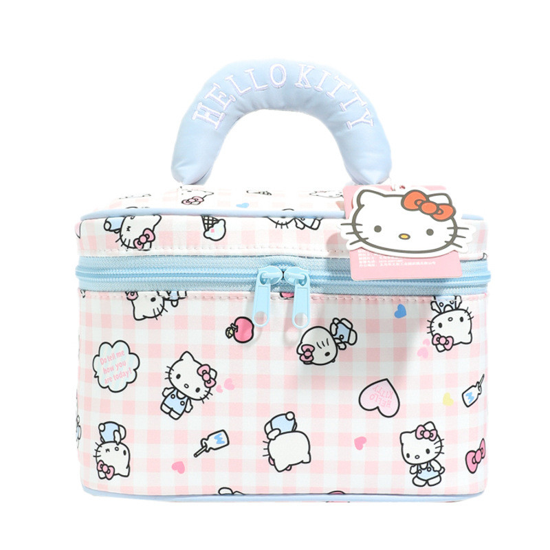 ความจุขนาดใหญ่ hellokitty Portable Portable Portable Cosmetic Bag Face Cosmetics Three-Dimensional T
