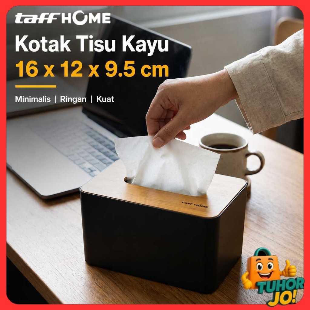 TaffiHOME กล่องทิชชู่ไม้มัลติฟังก์ชั่น 16x12x9.5ซม. - ZJ06