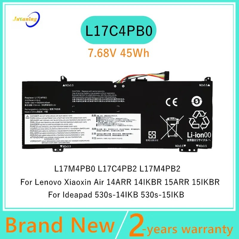 L17C4PB0 L17M4PB0 L17C4PB2 แบตเตอรี่แล็ปท็อปสําหรับ Lenovo IdeaPad โยคะ 530S-15IKB 14ARR 14IKBR 15AR