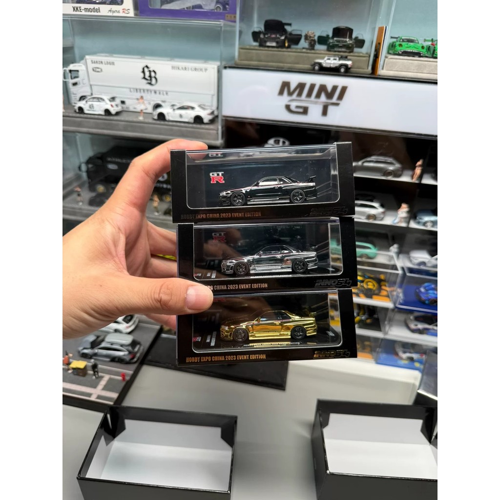 [เด็กกําพร้าพร้อมสต็อก] INNO MODELS 2023 Beijing Exhibition Limited R34 Three-Car Set Japanese GT-R 