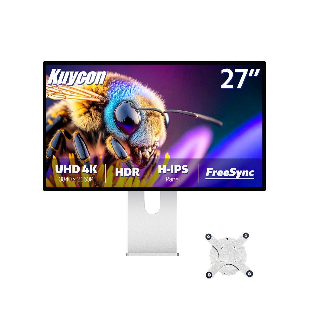 4K Professional Design Monitor kuycon P27G 27 นิ้ว 60Hz อลูมิเนียมความแม่นยําสูง IPS Type-C สําหรับ 