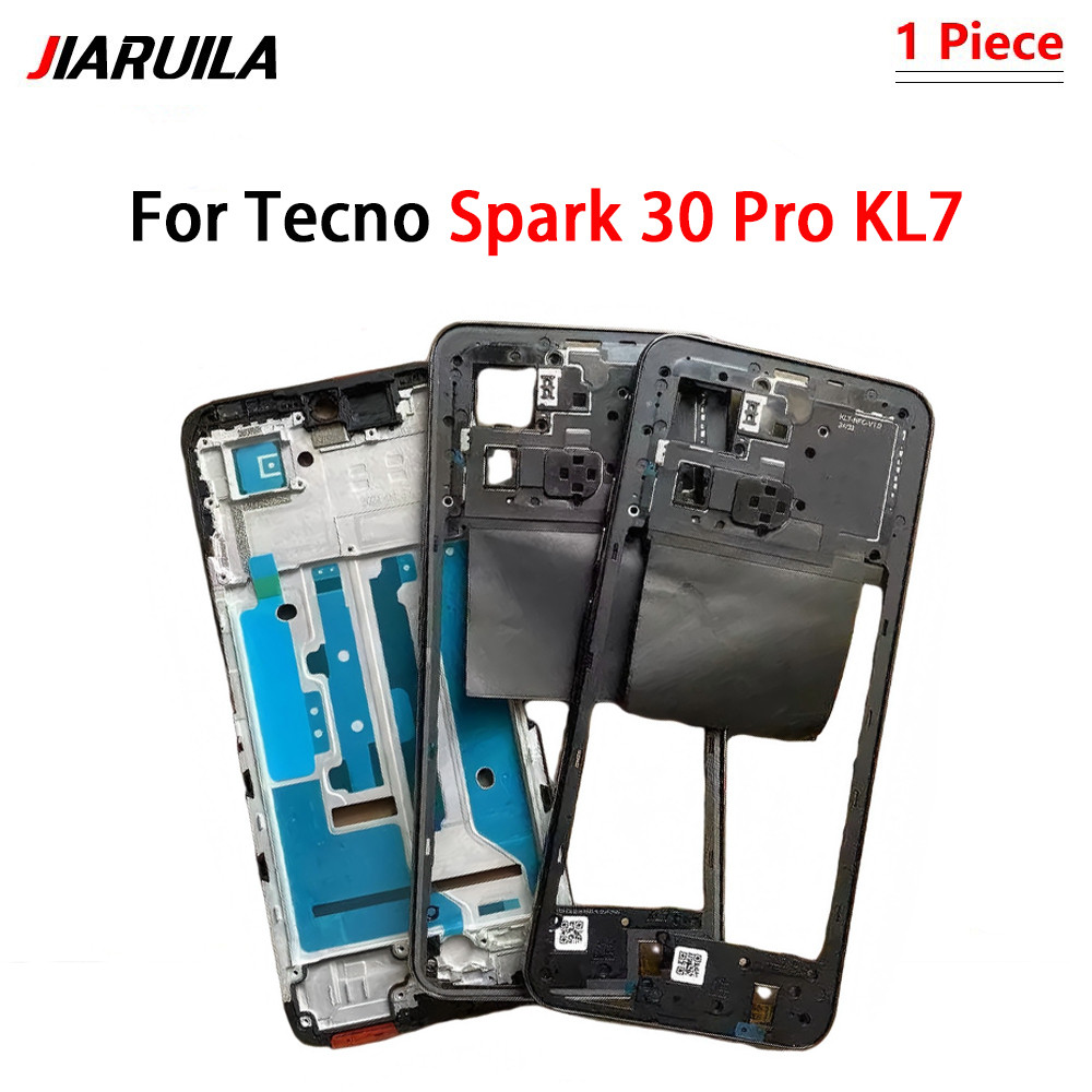 สําหรับ Tecno Spark 30 Pro KL7 กรอบ LCD ด้านหน้า + กรอบกลางผู้ถือฝาครอบเปลี่ยน