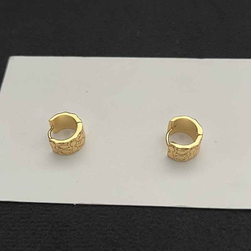 hope earrings gold light luxury metallic gold fashion earrings hoops ear accessories Q
