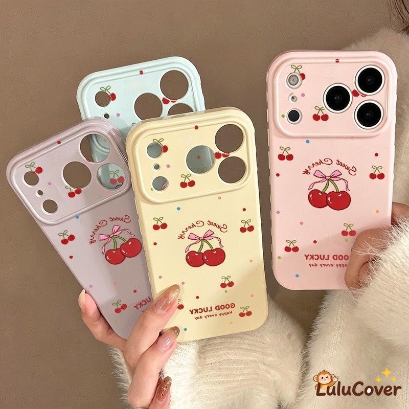 Cherry 3D ด้านข้างหัวใจเคสโทรศัพท์สําหรับ Realme Narzo 50 V23 V23i Q5i 5G กรณีน่ารักสีสันลายจุดหวานส