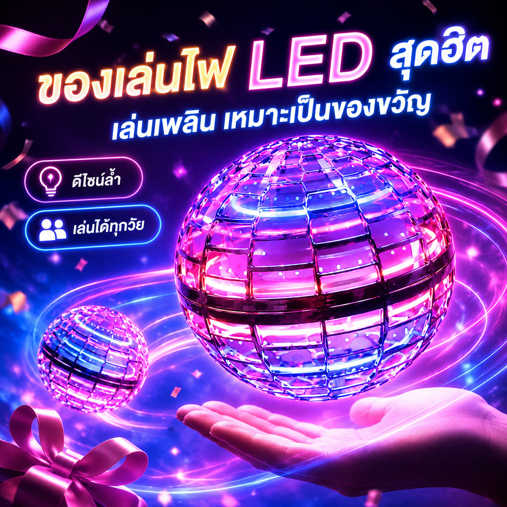 ของเล่นฮาโลวีน ลูกบอลบิน UFO ของเล่นบินมหัศจรรย์ พร้อมรีโมทคอนโทรล ไฟ LED ของขวัญฮาโลวีน ของเล่นเด็ก