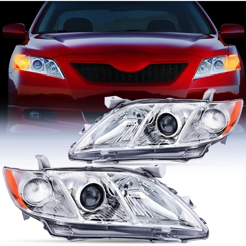 ชุดไฟหน้า Nilight เข้ากันได้กับ 2007 2008 2009 Toyota Camry ไฟหน้าเปลี่ยน Chrome Housing Amber Refle