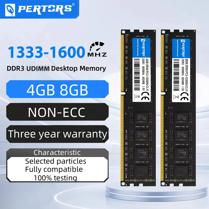 Q-PERTORS DDR3 4GB 8GB RAM 1333MHz 1600MHz DIMM เดสก์ท็อป RAM 240 Pins 1.5V NON ECC 2RX8 ใช้งานร่วมก