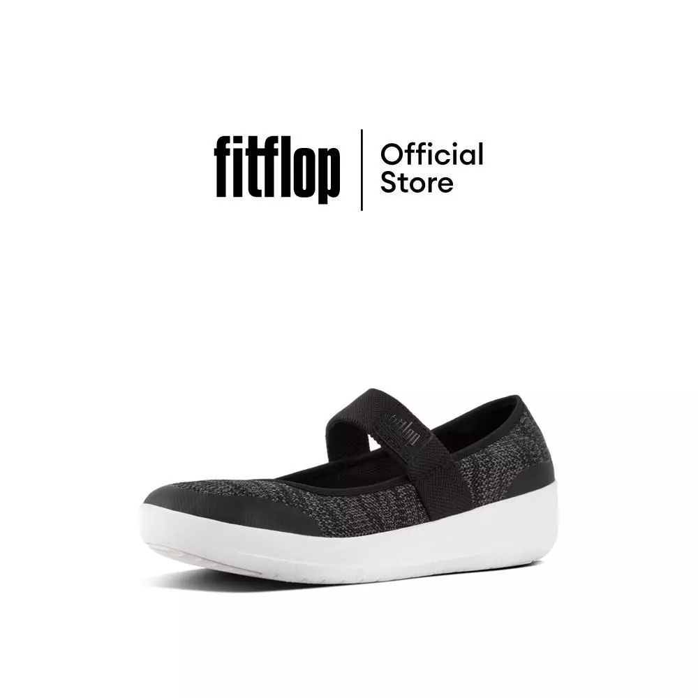FITFLOP COMM-UBERKNIT MARY JANES รองเท้าทรงบัลเล่ต์ผู้หญิง รุ่น L27-546 สี BLACK