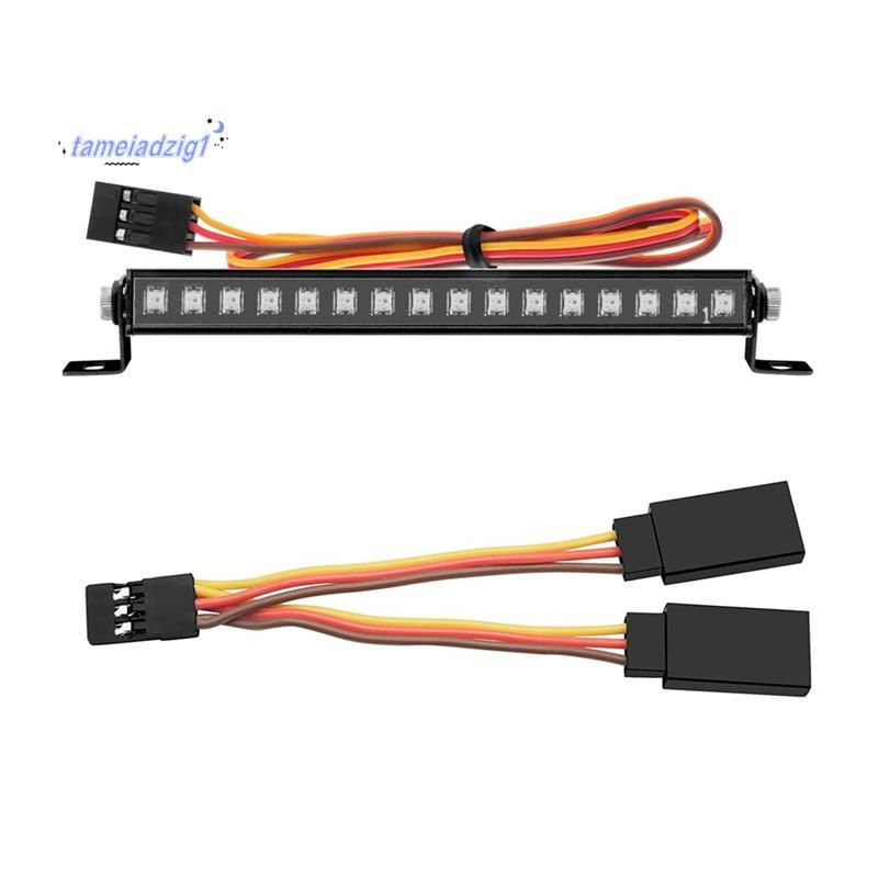 โลหะ 16 LED 8 โหมดไฟหลังคาบาร์โคมไฟหลังคาอุปกรณ์เสริมสําหรับ TRX4M TRX4-M 1/18 RC Crawler รถอัพเกรด