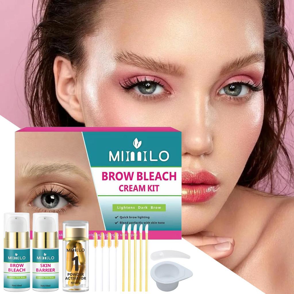 คิ้ว Bleach Eyebrow Lightener ที่มีประสิทธิภาพ Eyebrow Tinting Kit สําหรับทั้งคิ้วประเภท huaherth