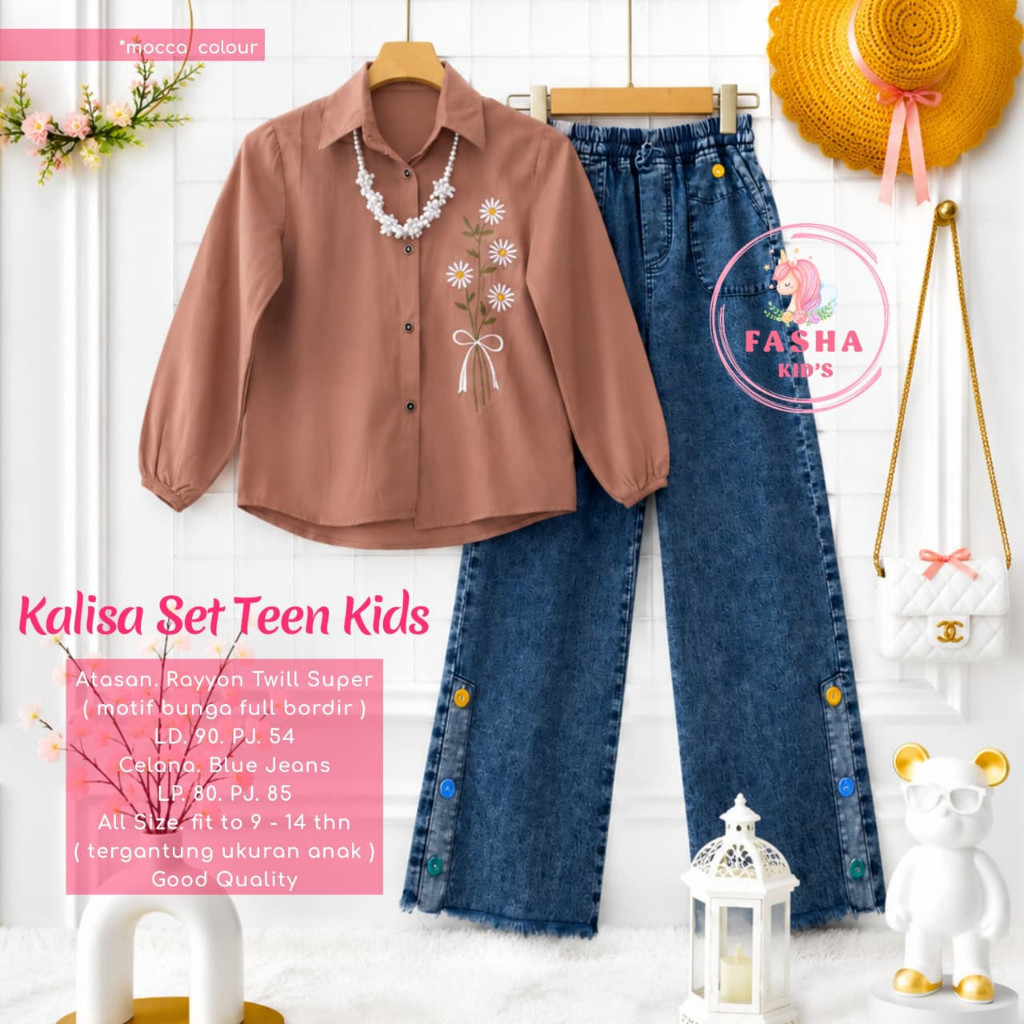 1908 KALISA SET TEEN KIDS by fASHA KIDS DAILY WEAR ORIGINAL BRAND SOLO HIJAB