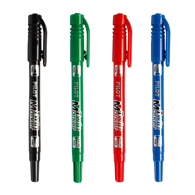 จัดส่งฟรีญี่ปุ่น PILOT PILOT PILOT Small Double Marker Pen Fine Character Hook Line Pen Oily CD Pen 
