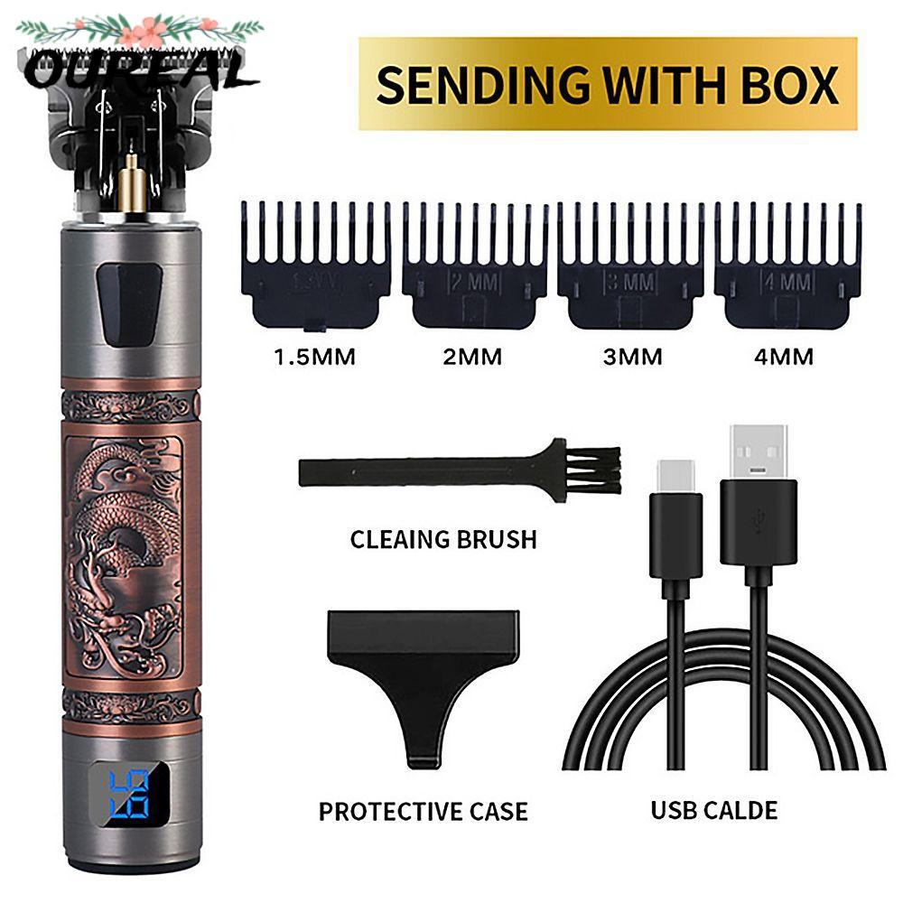 OUREAL Beard Trimmer ไร้สาย USB ผู้ชายแบบชาร์จไฟได้