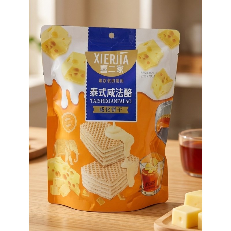 Xierjia Lava Cocoa Wafer Biscuits 168g Jasmine Qingqing Thai Salty French Cheese Flavour