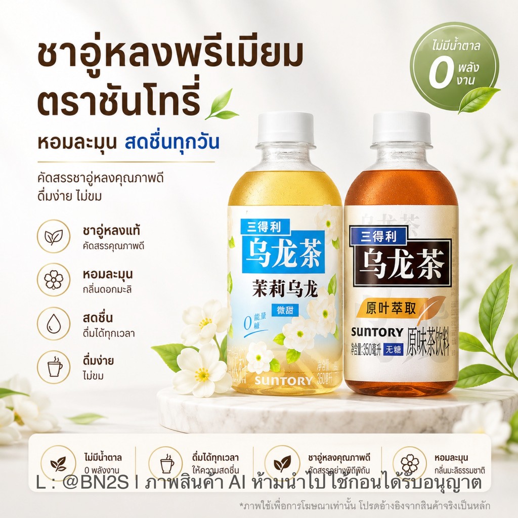 ชาอู่หลงจีน Suntory ขนาด 350 มล. เครื่องดื่มเพื่อสุขภาพ ชาเข้มข้นชุ่มคอ ไม่ขมฝาด อร่อยสดชื่น ชาเข้มข