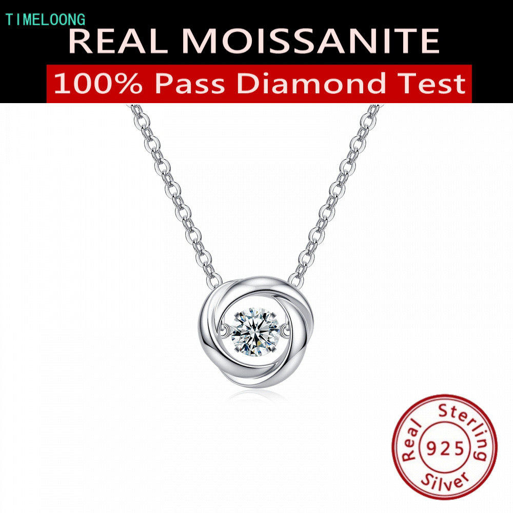 จริง Moissanite สร้อยคอ GRA ใบรับรอง agile Diamonds จี้สร้อยคอ S925 เงินสเตอร์ลิงสําหรับผู้หญิงผู้ชา