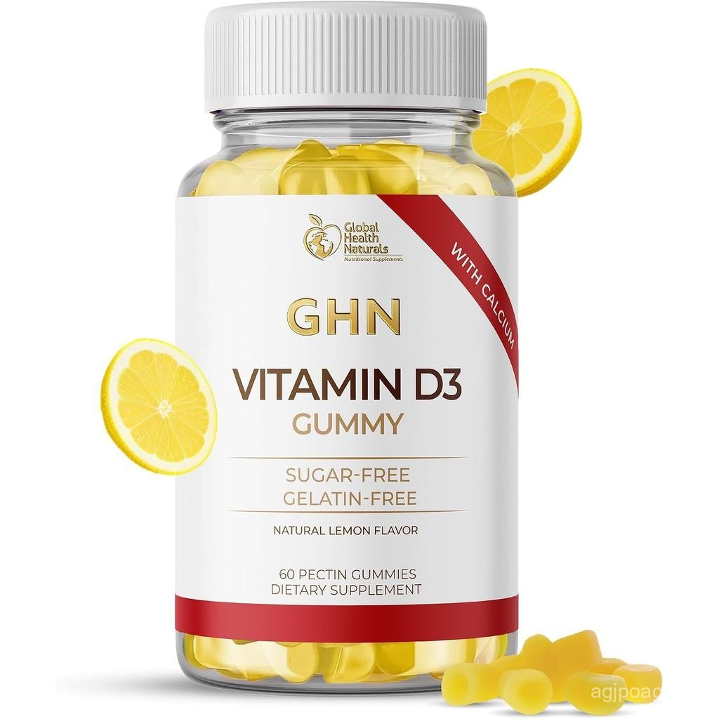 ผู้ใหญ่ปราศจากน้ําตาลวิตามิน D3 Jelly-Vegan Pectin-Based Jelly วิตามิน D-1,000IU รสมะนาวธรรมชาติ-ปรา