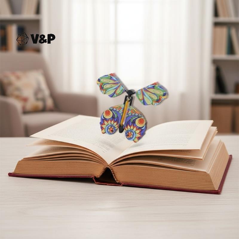 V&P Magic Flying Butterfly ของเล่น Smooth Flying การออกแบบที่มีสีสัน Creative DIY ใส่สําหรับการ์ดอวย