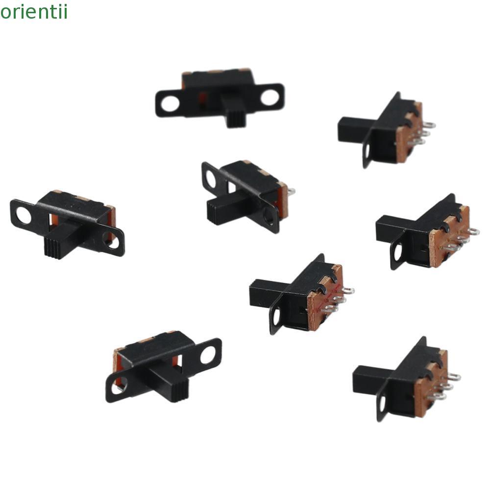 ORIENMY 8 ชิ้น Micro Mini Toggle Switch, 3 ขา 2 ตําแหน่งแผง Mount สวิตช์สไลด์, 6 มม.DC 50V 0.5A SS12