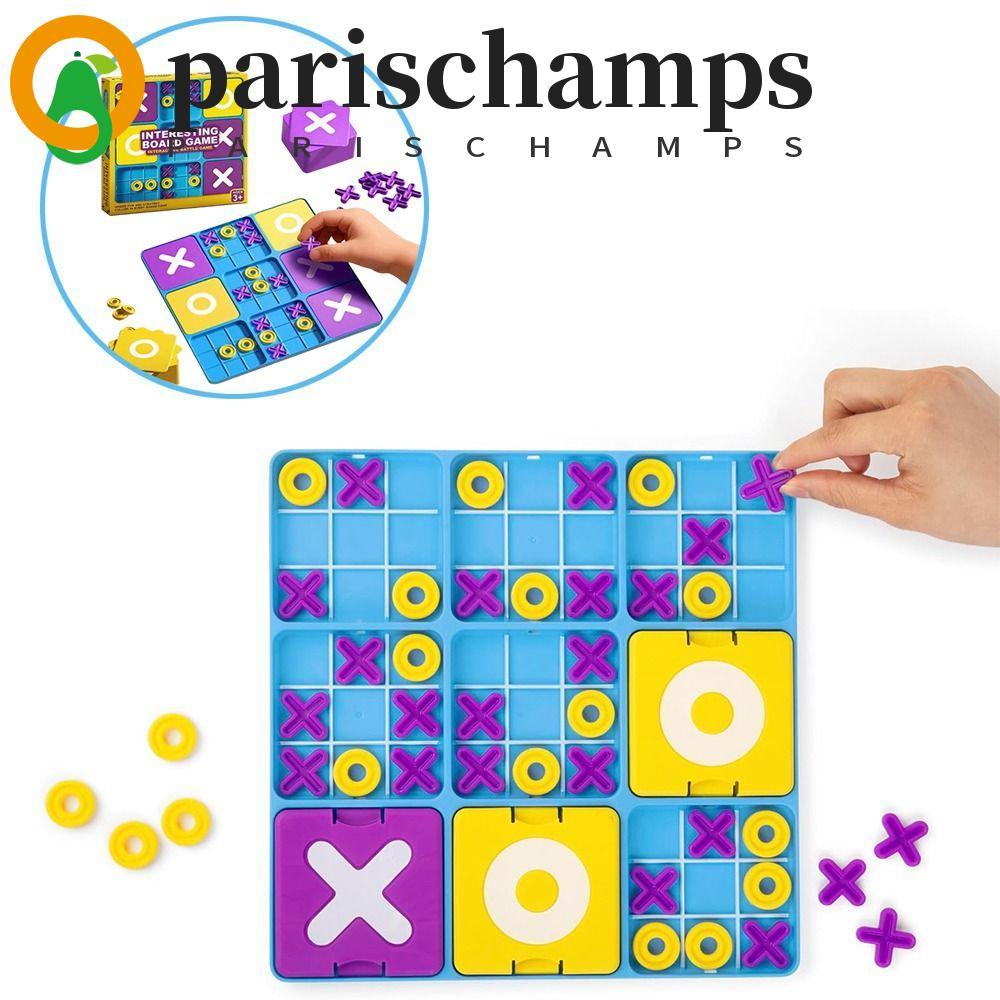 PARISCHAMPS Tic Tac Toe Board Game, Creative Montessori Puzzle Table Game, Cognitive Development Thi