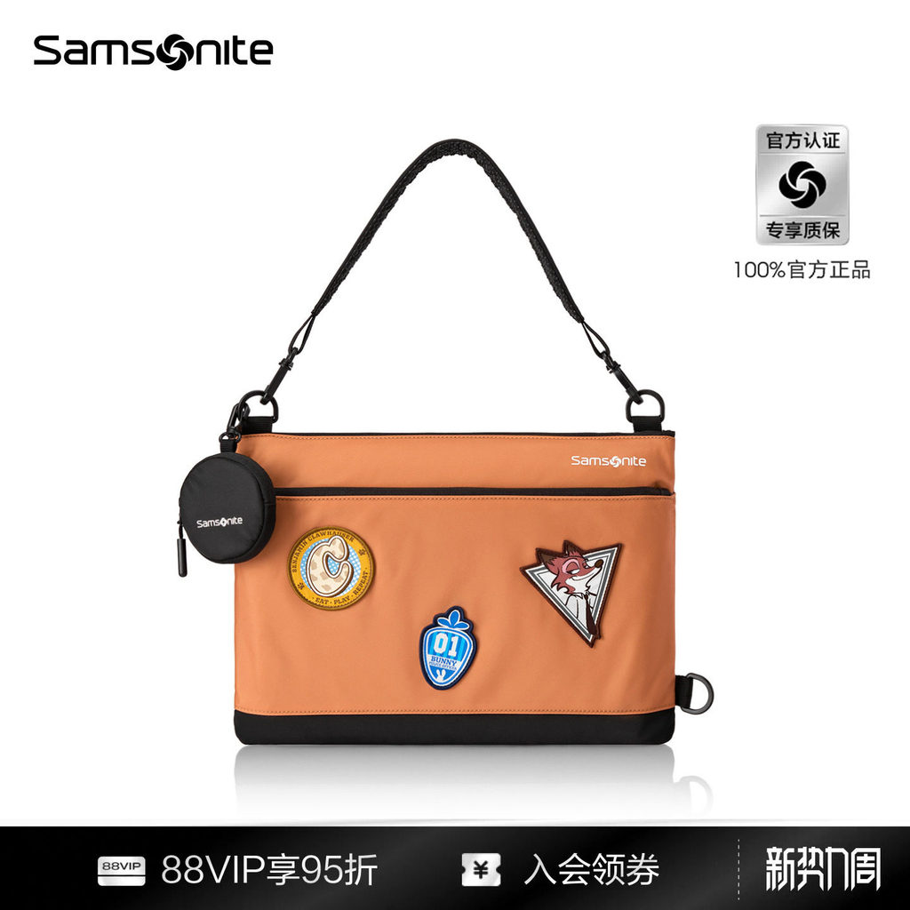 Samsonite Disney Crazy Zoo กระเป๋าสะพายแบรนด์ร่วมความจุขนาดใหญ่กระเป๋าเดินทางกระเป๋าสะพายข้าง 14 นิ้