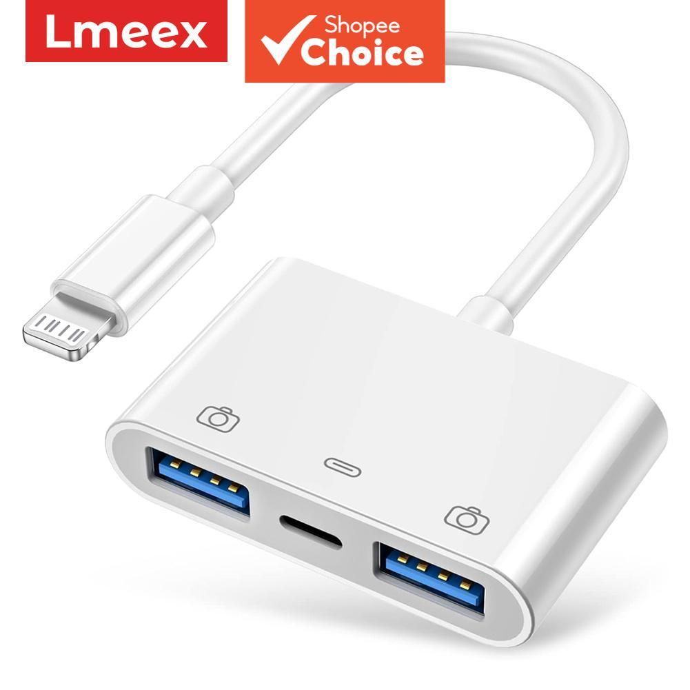 อะแดปเตอร์ข้อมูลคีย์บอร์ดและเมาส์ 3-in-1 OTG USB 3.0 สําหรับ iPhone 14, 13 Mini, 12 Pro Max และ iPad