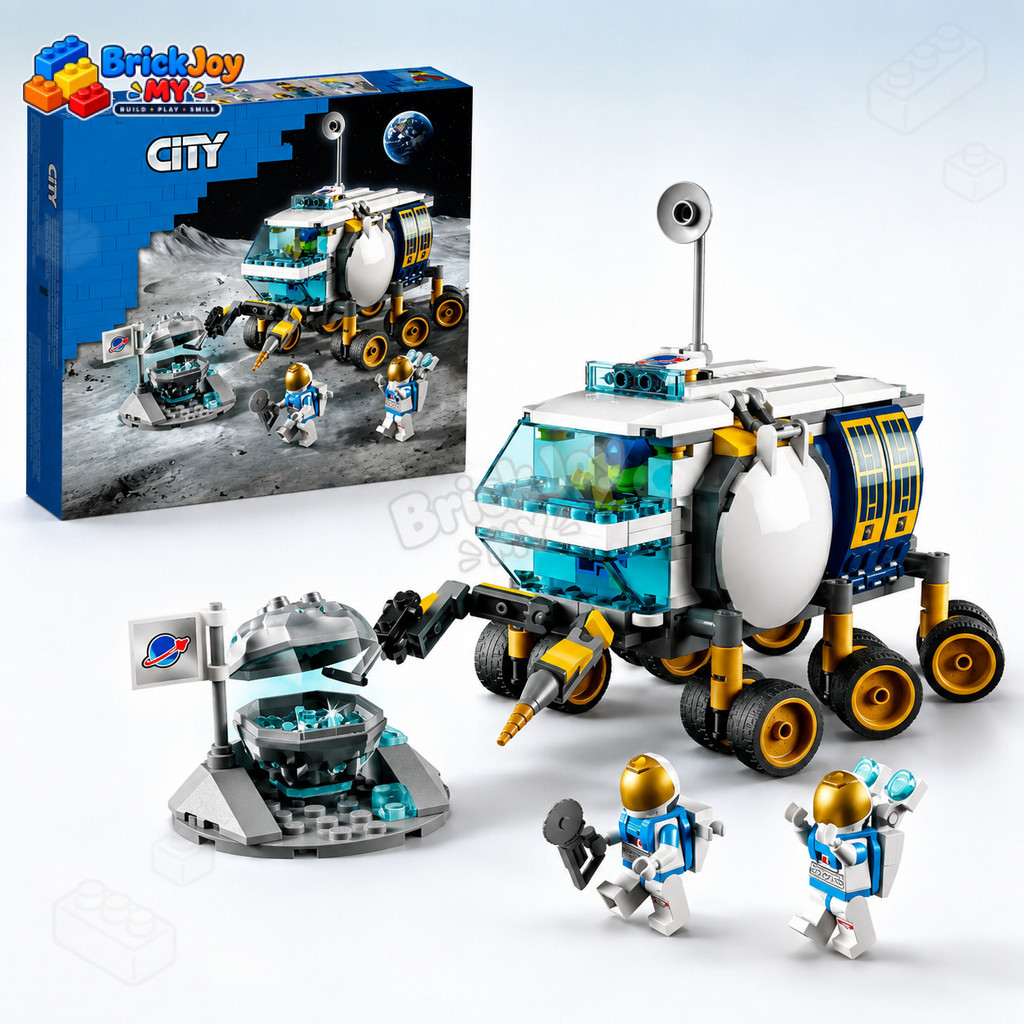 60348 Lunar Roving Vehicle Building Blocks Space Exploration Moon Rover ชุดของเล่นก่อสร้าง STEM ของข