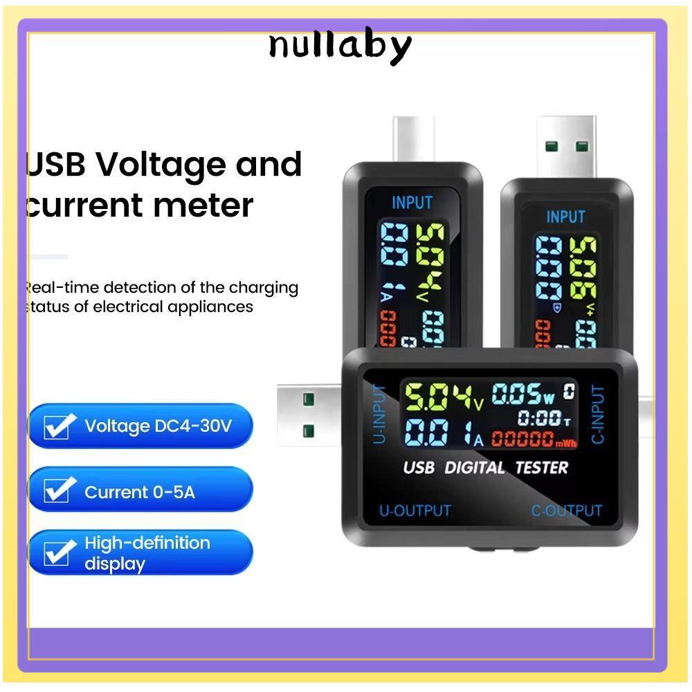 NULLABY เครื่องทดสอบความจุปัจจุบัน, USB Type-C USB Voltage Meter, Type-C Volt Current Volt Volt Volt