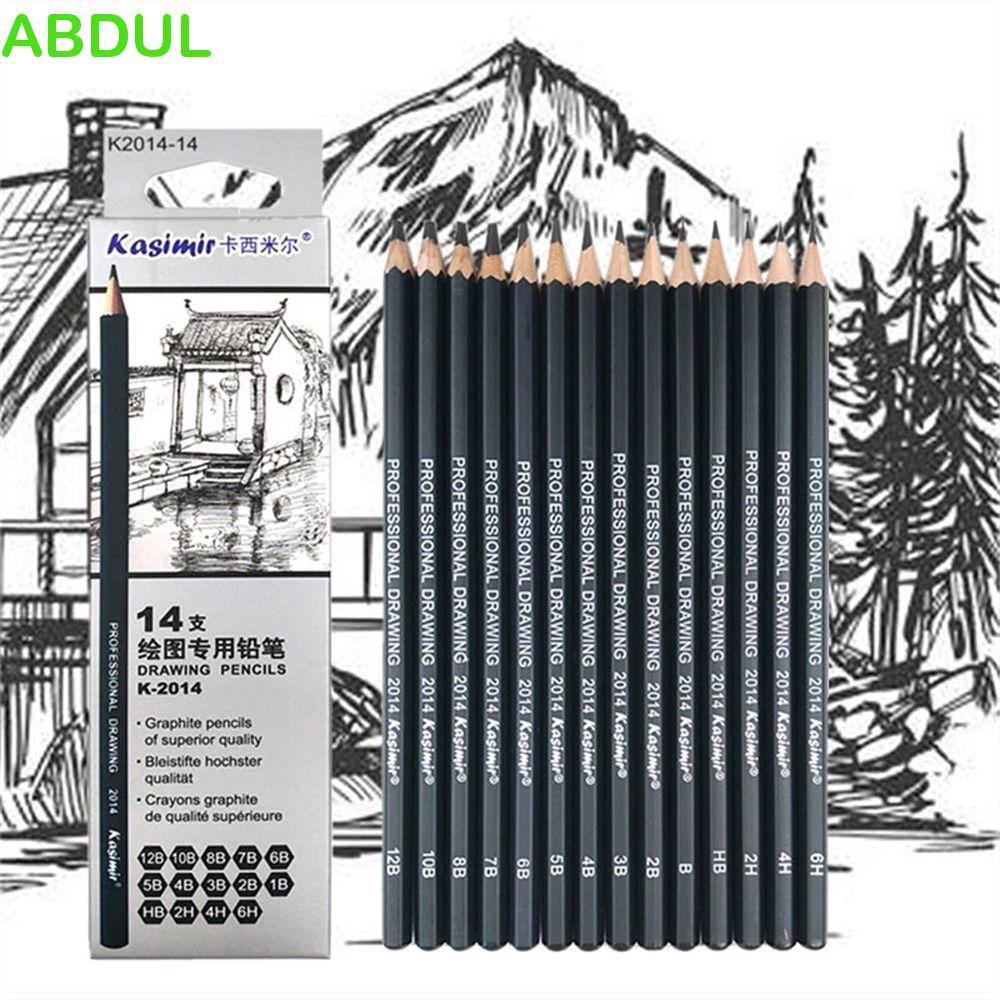 ABDUL วาดชุดดินสออุปกรณ์การเรียนสีดํา 4B 5B 6B 10B 12B 1B อุปกรณ์เครื่องเขียนนักเรียน HB 2B 6H 4H 2H