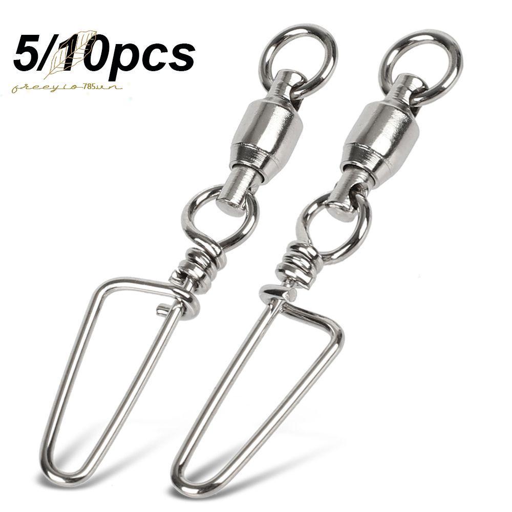 FREEYIO785 5/10 ชิ้น Rolling Swivel Solid Ring ทนทานขนาด 0 # ถึง 8 # Heavy Duty Ball